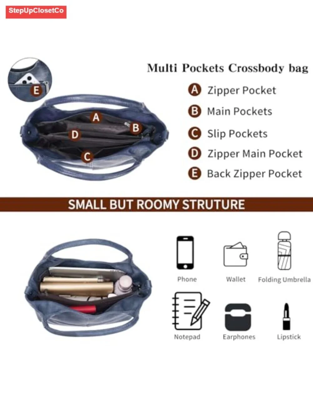 Women's Soft Faux Leather Hobo Handbag Crossbody Satchel Tote with Top Handle
